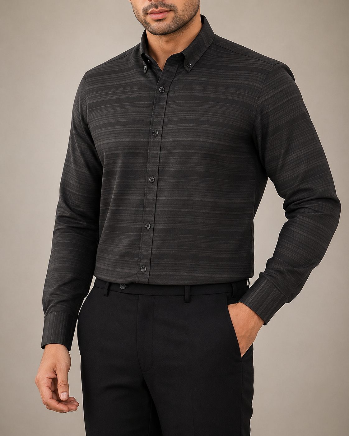 Premium Slim Fit Striped Cotton Shirt| S-0004