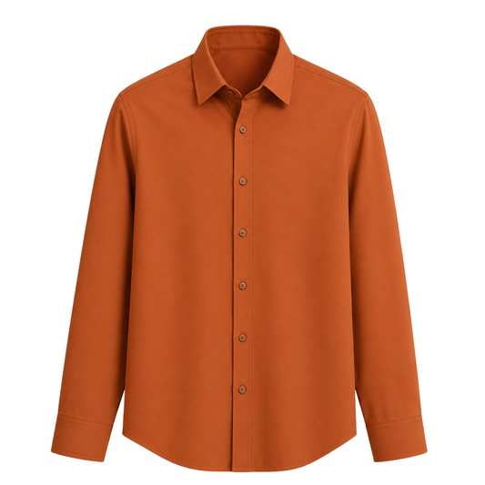 Terracotta Rust FlexWeave Dress Shirt