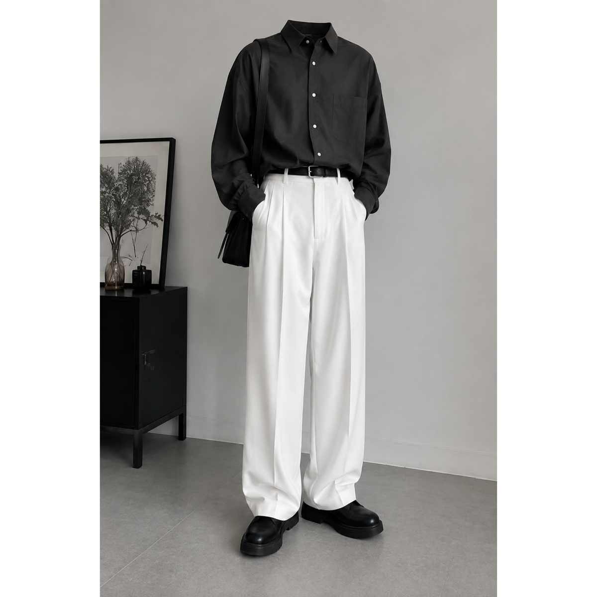 Pure White Baggy Fit Pant