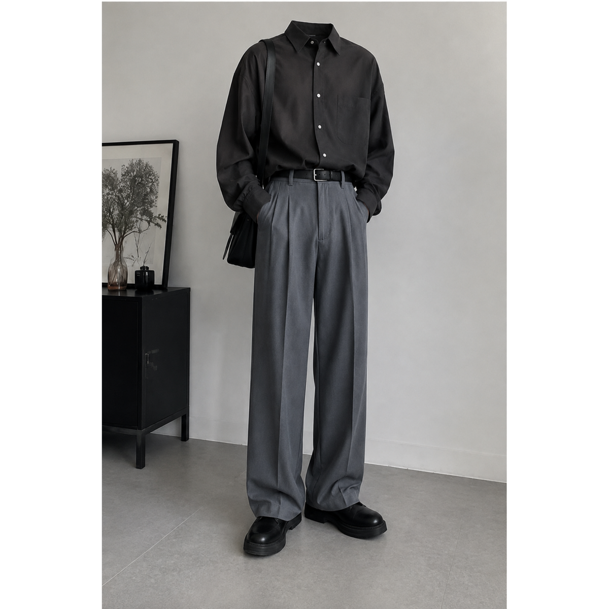 Charcoal Grey Baggy Fit Pant