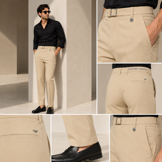Signature Buckle Pant – Champagne Beige
