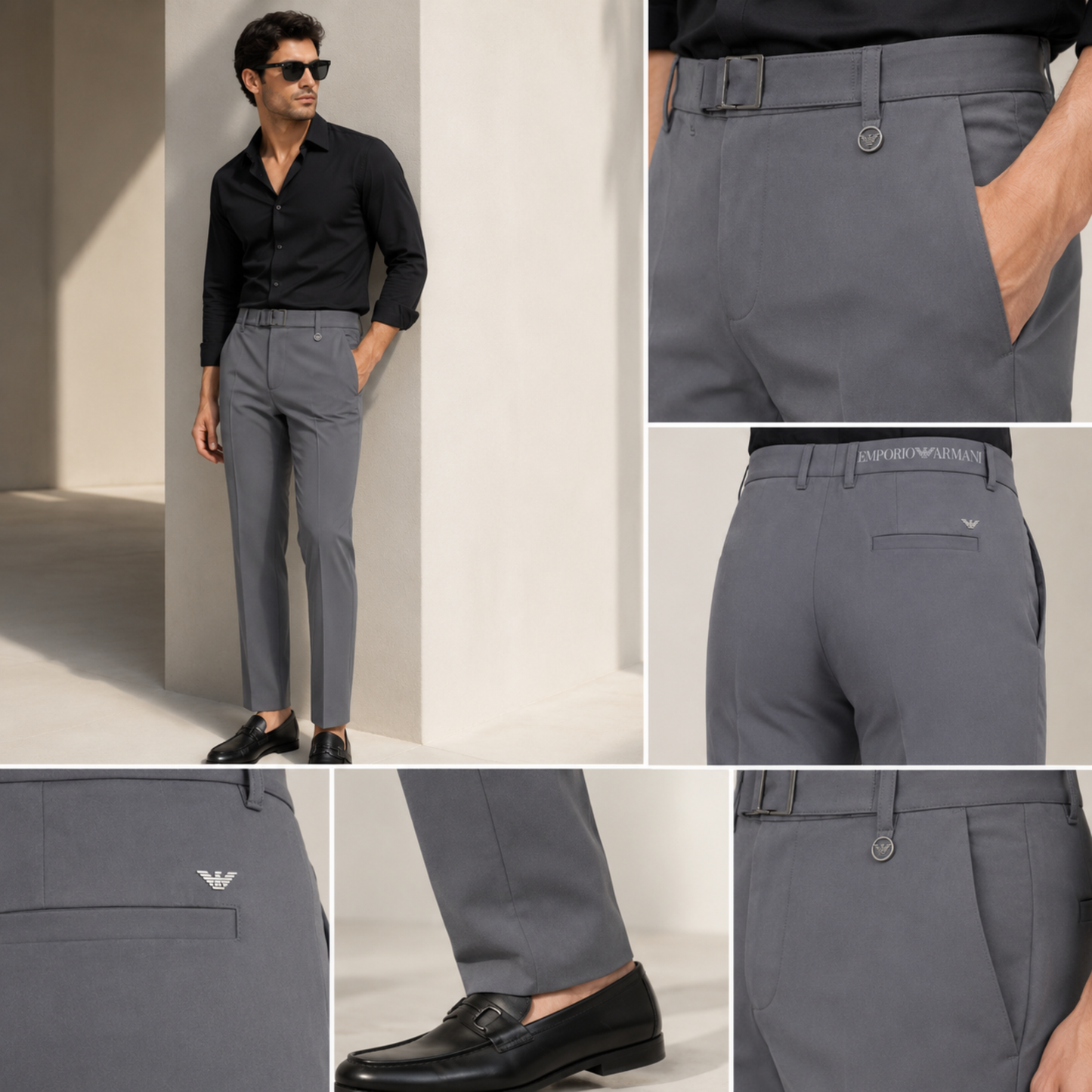 Signature Buckle Pant – Grey
