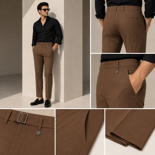 Signature Buckle Pant – Brown