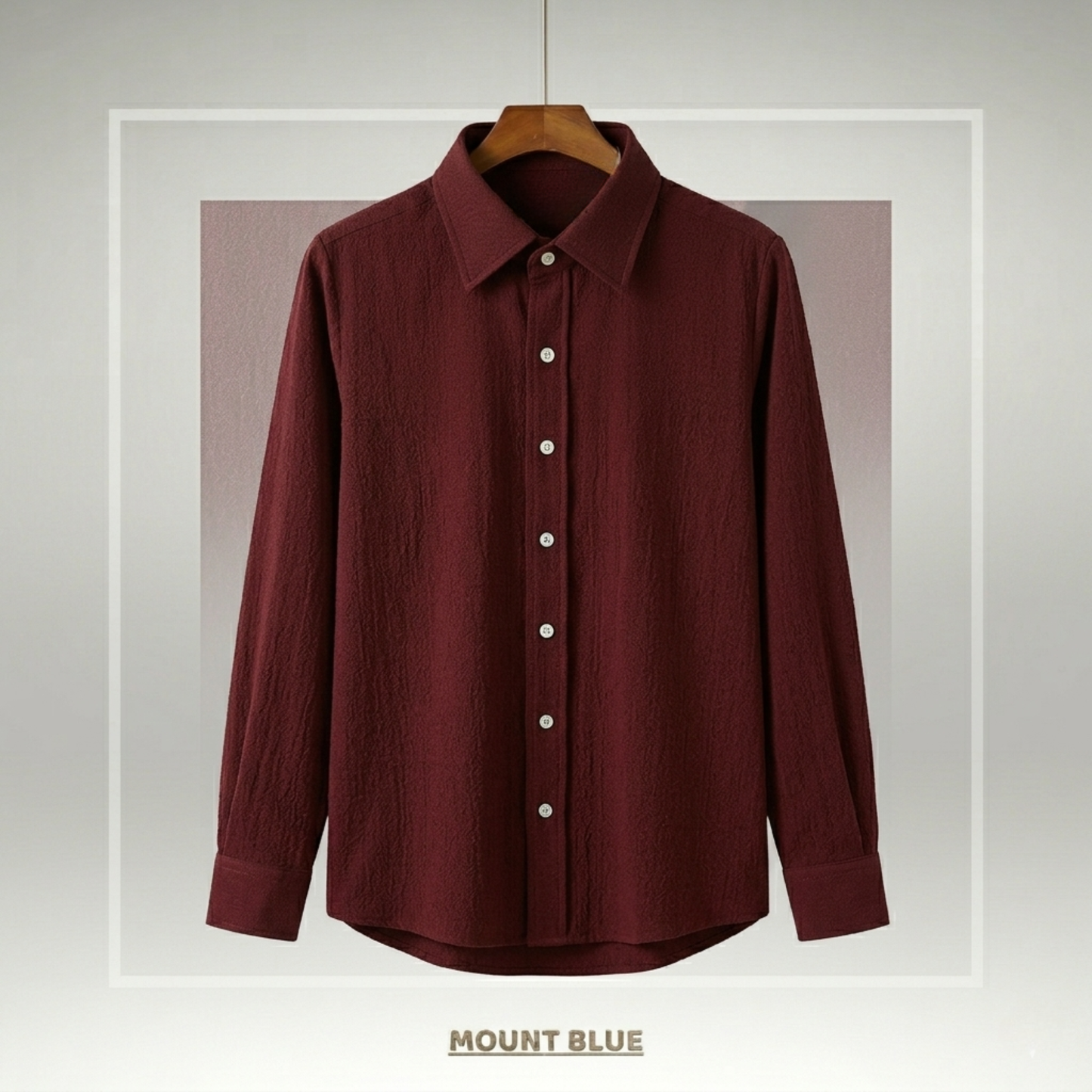Deep Maroon Premium Textured Shirt – Bold & Stylish Fit| F-2012