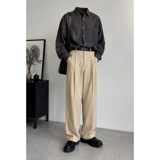 Classic Beige Baggy Fit Pant