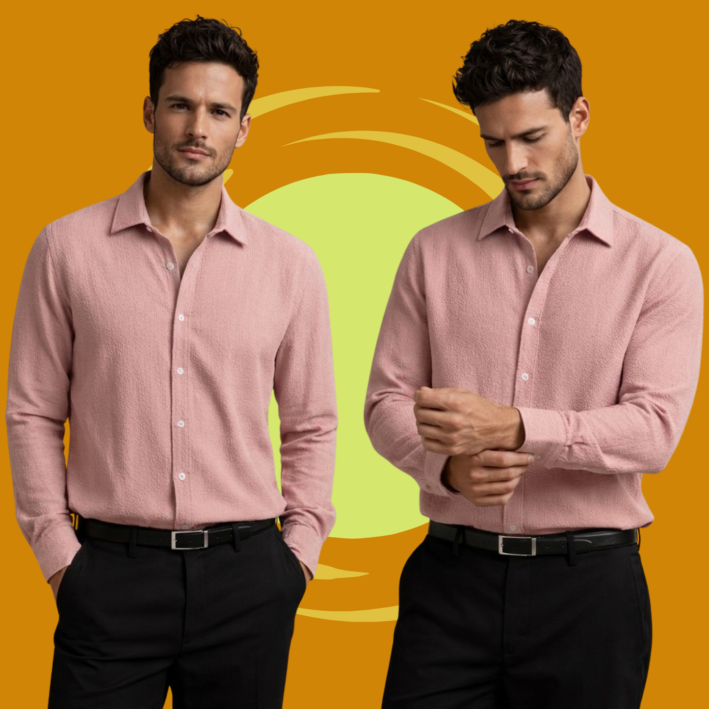 Blush Pink Premium Textured Shirt – Soft & Breathable Summer Fit| F-2011