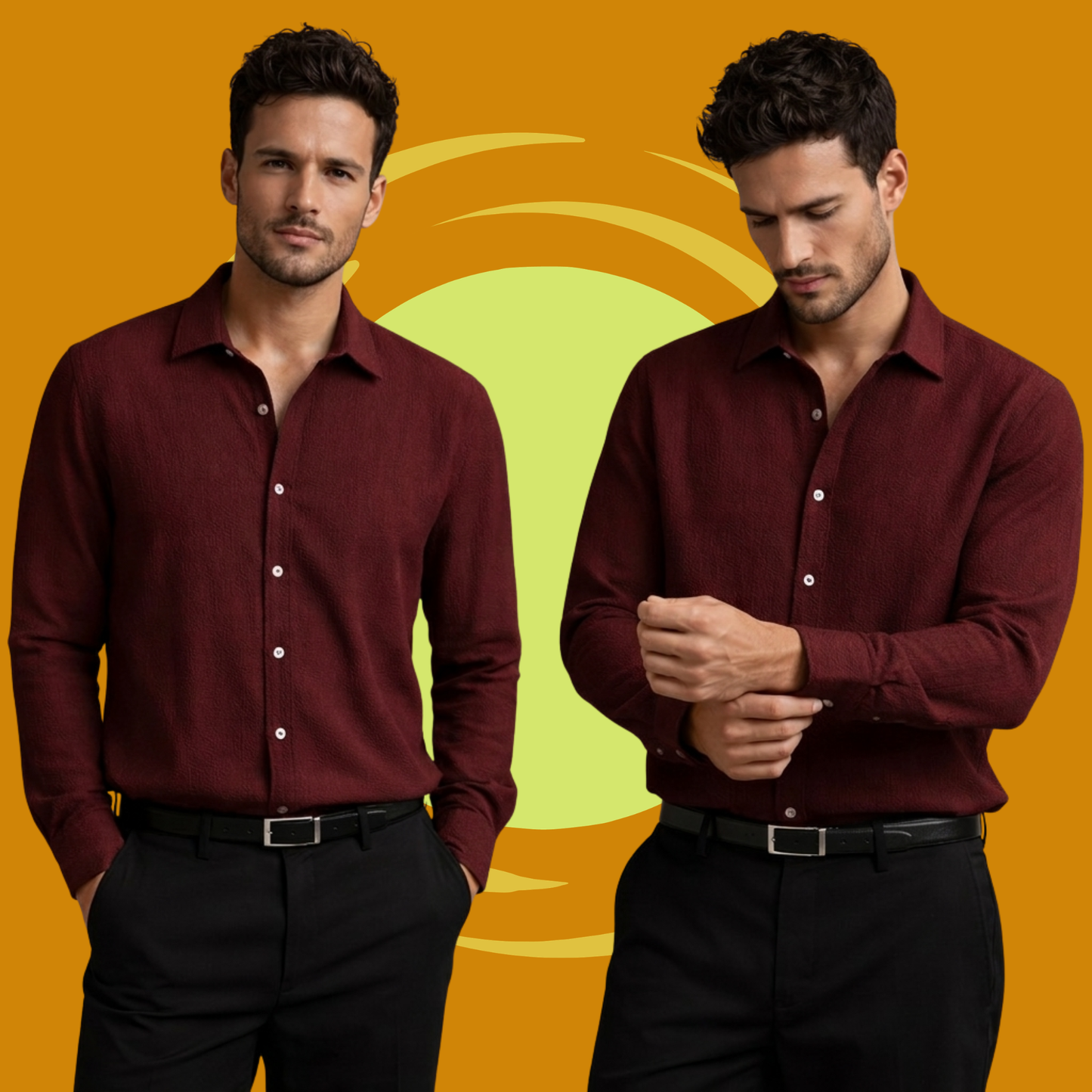 Deep Maroon Premium Textured Shirt – Bold & Stylish Fit| F-2012