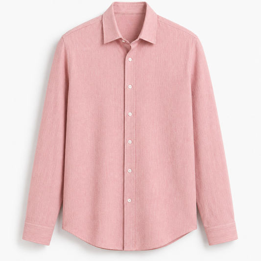 Blush Pink Premium Textured Shirt – Soft & Breathable Summer Fit| F-2011
