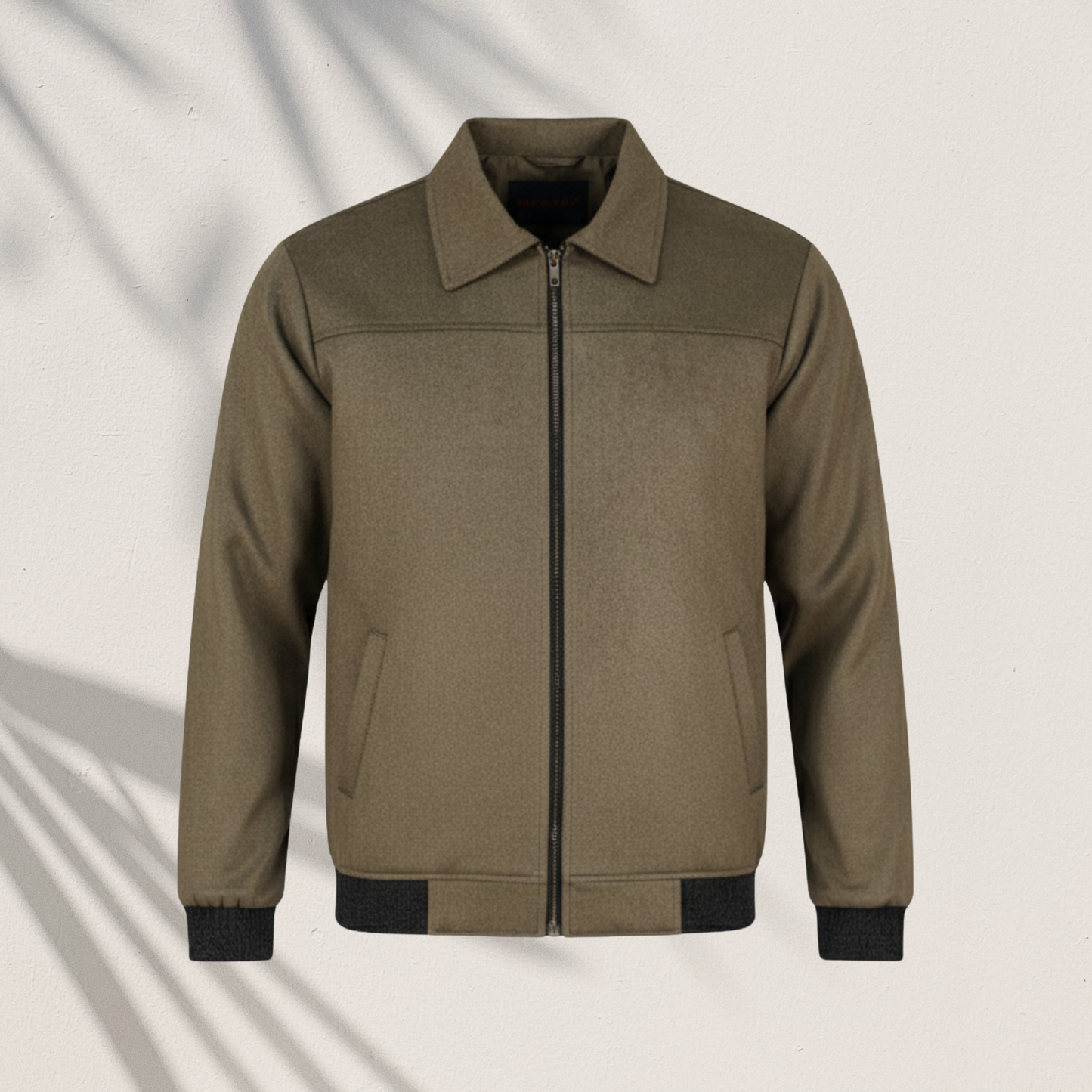 Classic Olive Zip-Up Collared Jacket | MP-830