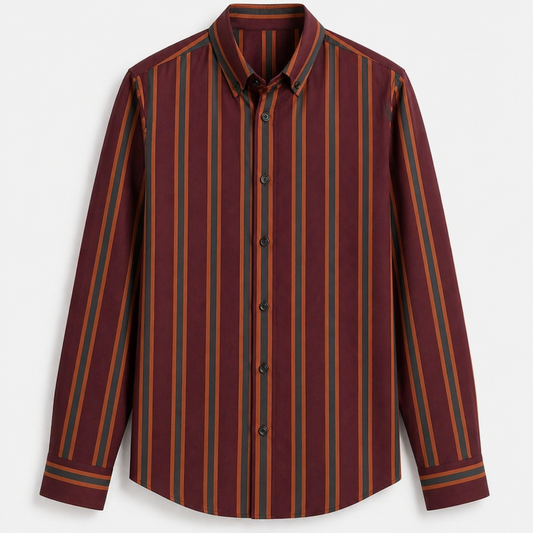 Premium Slim Fit Striped Cotton Shirt| S-0003