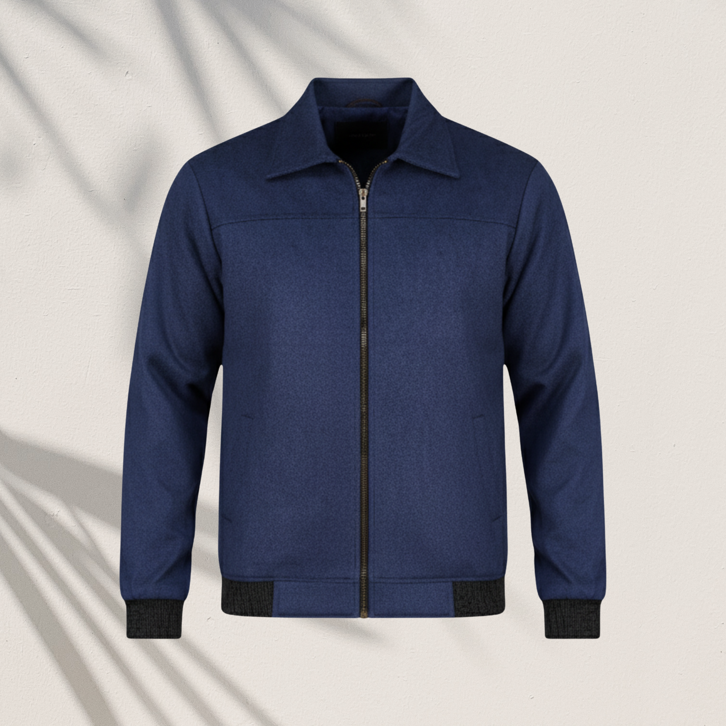 Classic Navy Zip-Up Collared Jacket | MP-840