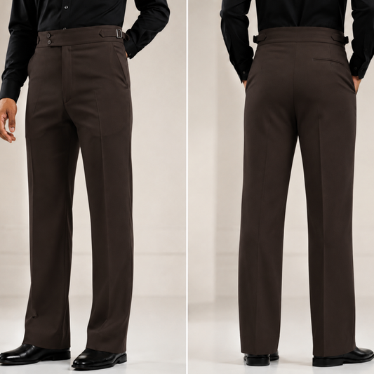 Premium Bootcut Gurkha Pants - Dark Coffee