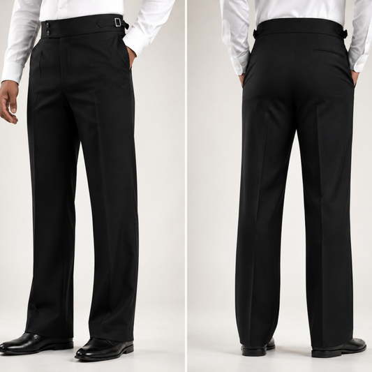Premium Bootcut Gurkha Pants - Jet Black