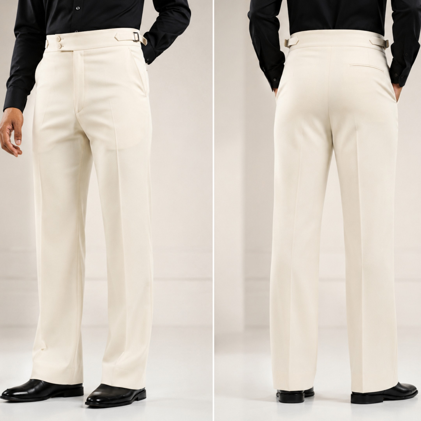 Premium Bootcut Gurkha Pants - Ivory