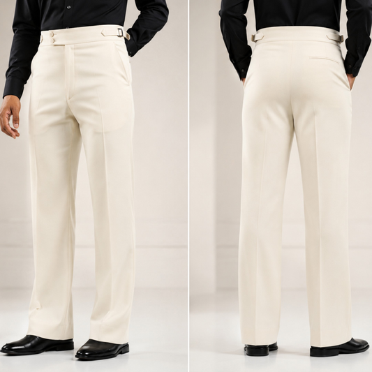 Premium Bootcut Gurkha Pants - Ivory