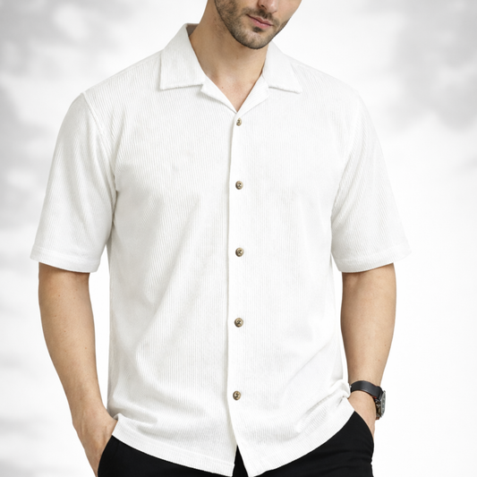 Mount Blue Cuban Collar Textured Shirt|H-201