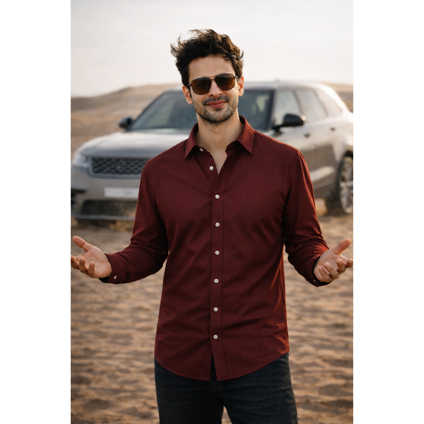 Deep Maroon Premium Textured Shirt – Bold & Stylish Fit| F-2012