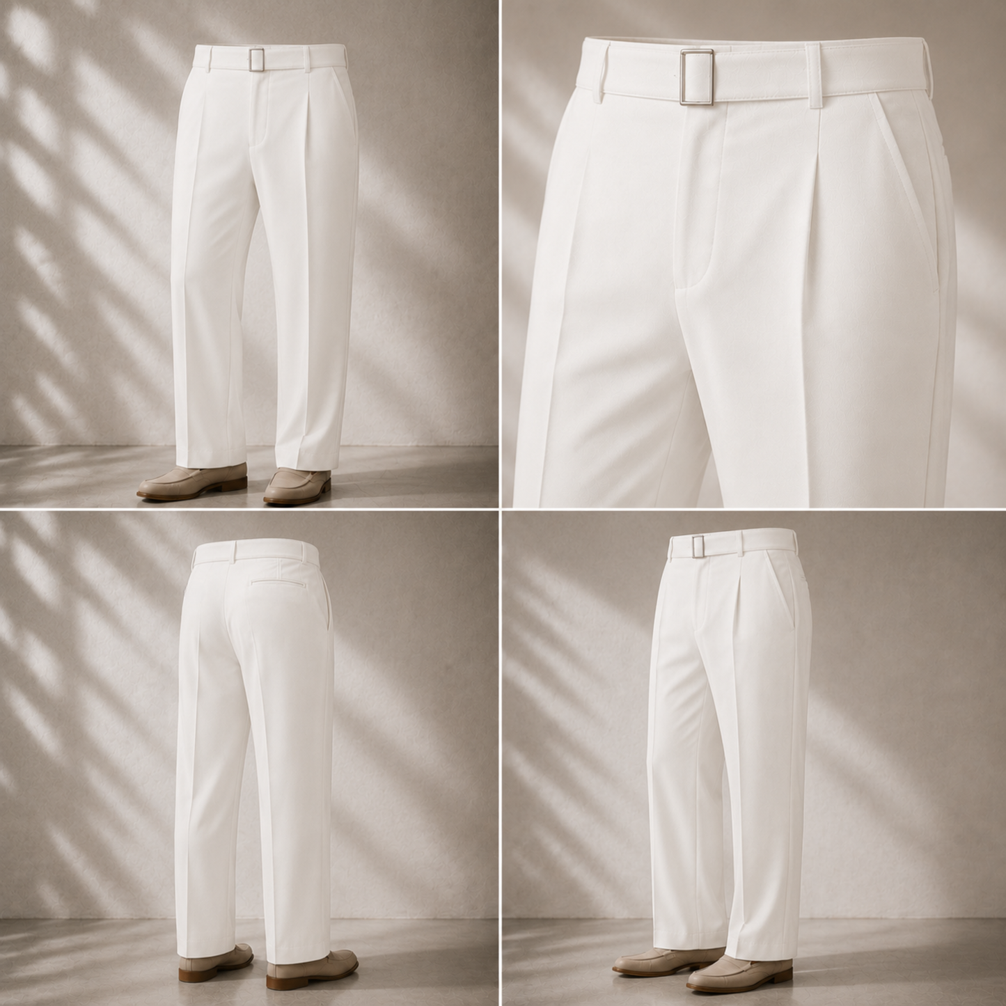 Premium Korean Wide Leg Pant | Ivory White