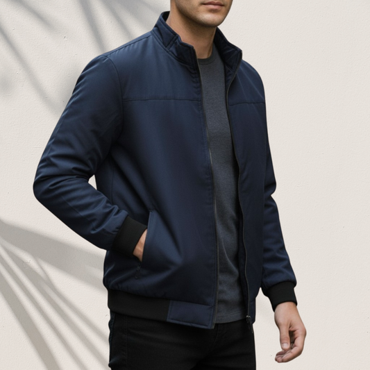 🖤 The SKN-82 Midnight Blue High-Neck Jacket