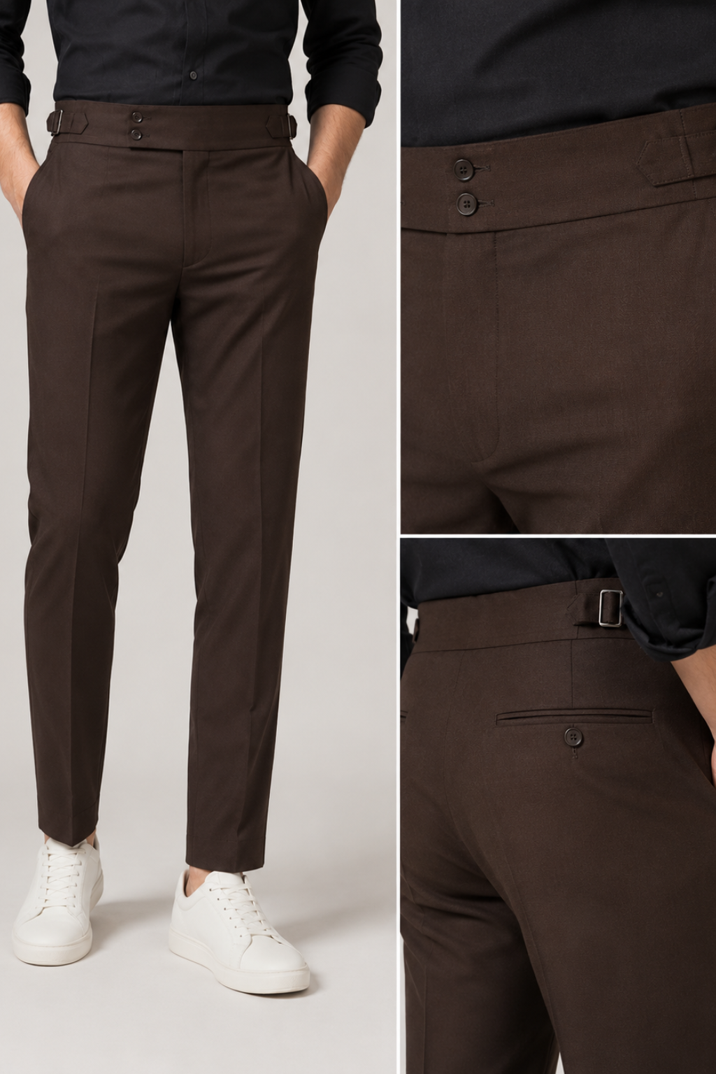 Premium Coffee Brown Gurkha Formal Pant – Premium Slim Fit