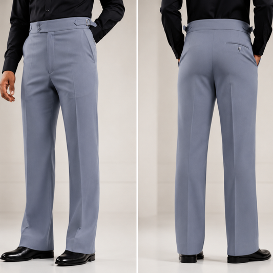 Premium Bootcut Gurkha Pants - Slate Blue