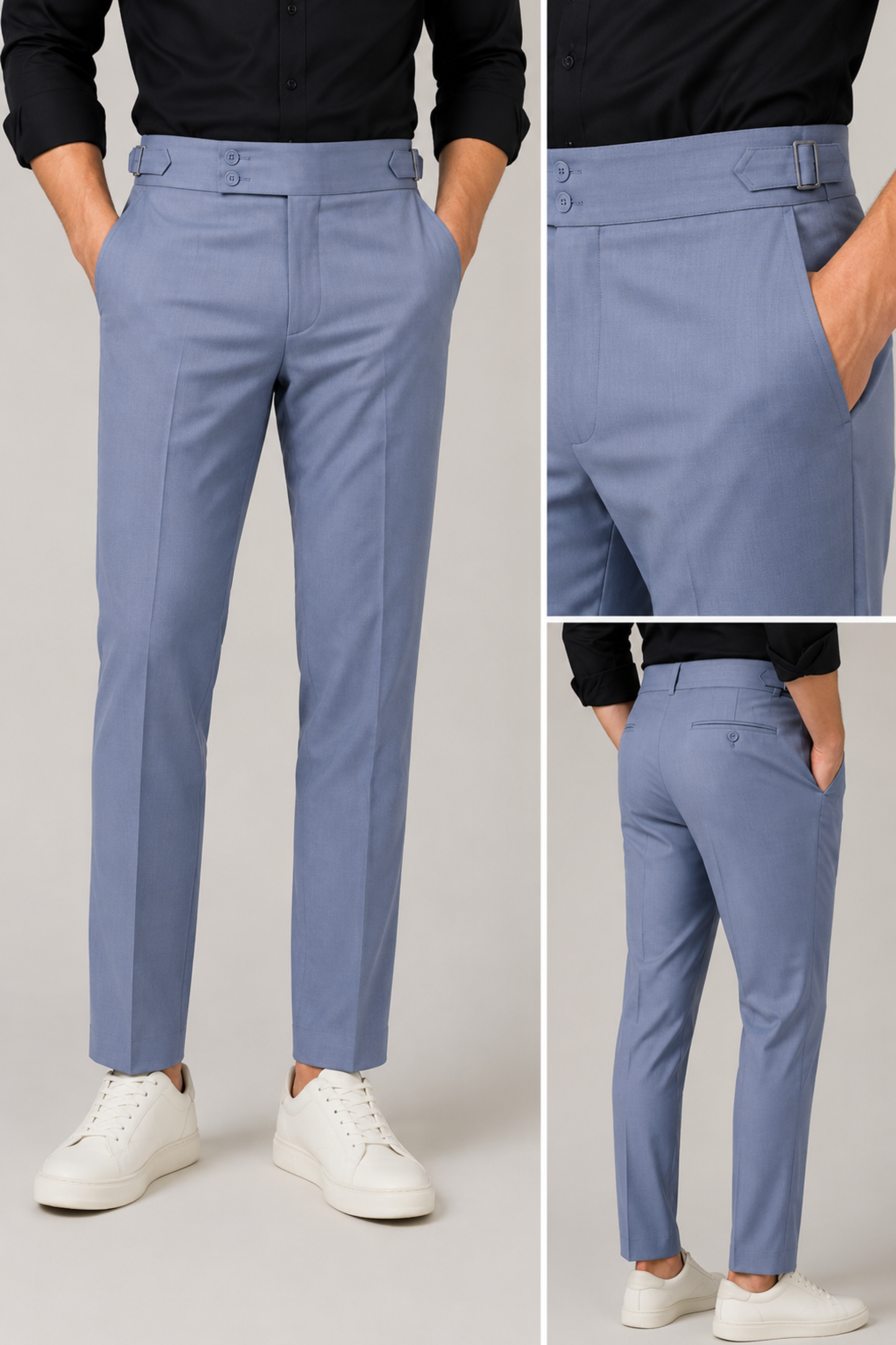 Premium Powder Blue Gurkha Formal Pant – Premium Slim Fit