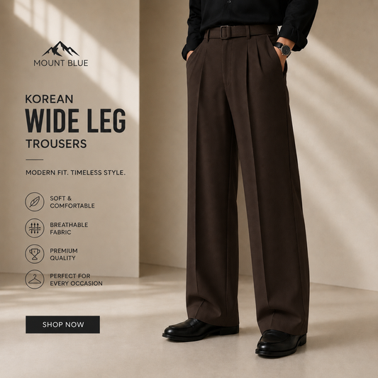 Premium Korean Wide Leg Pant | Coffee Brown