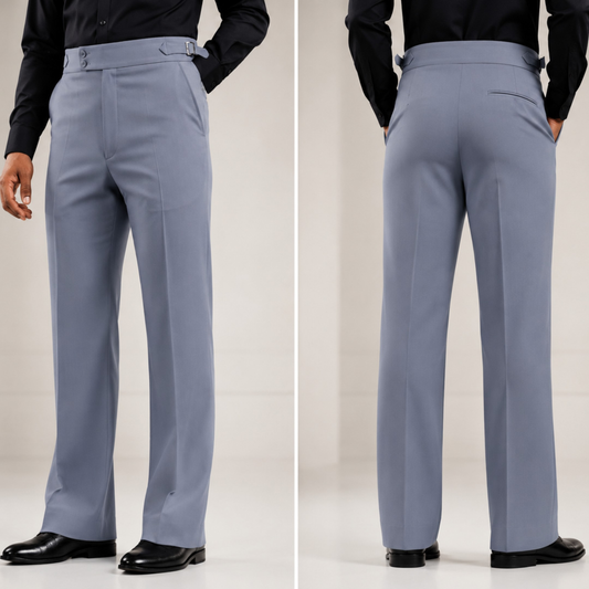 Premium Bootcut Gurkha Pants - Slate Blue