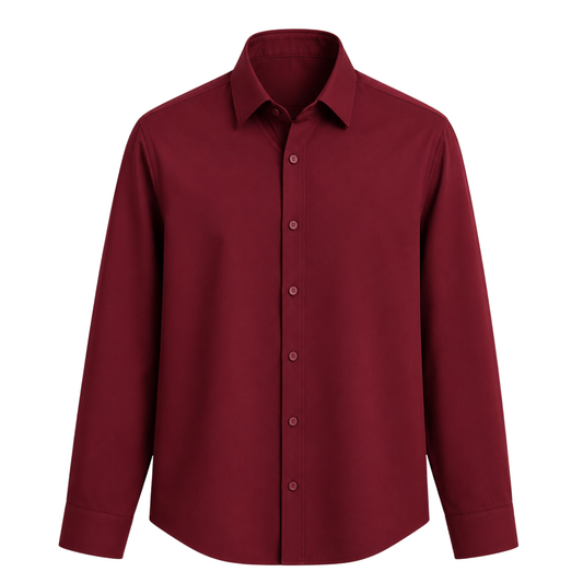 Vintage Burgundy FlexWeave Dress Shirt